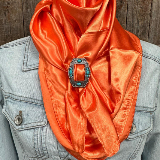 35X35" Solid Orange Wild Rag/Scarf - W195B Slide WRSC20D - RODEO DRIVE