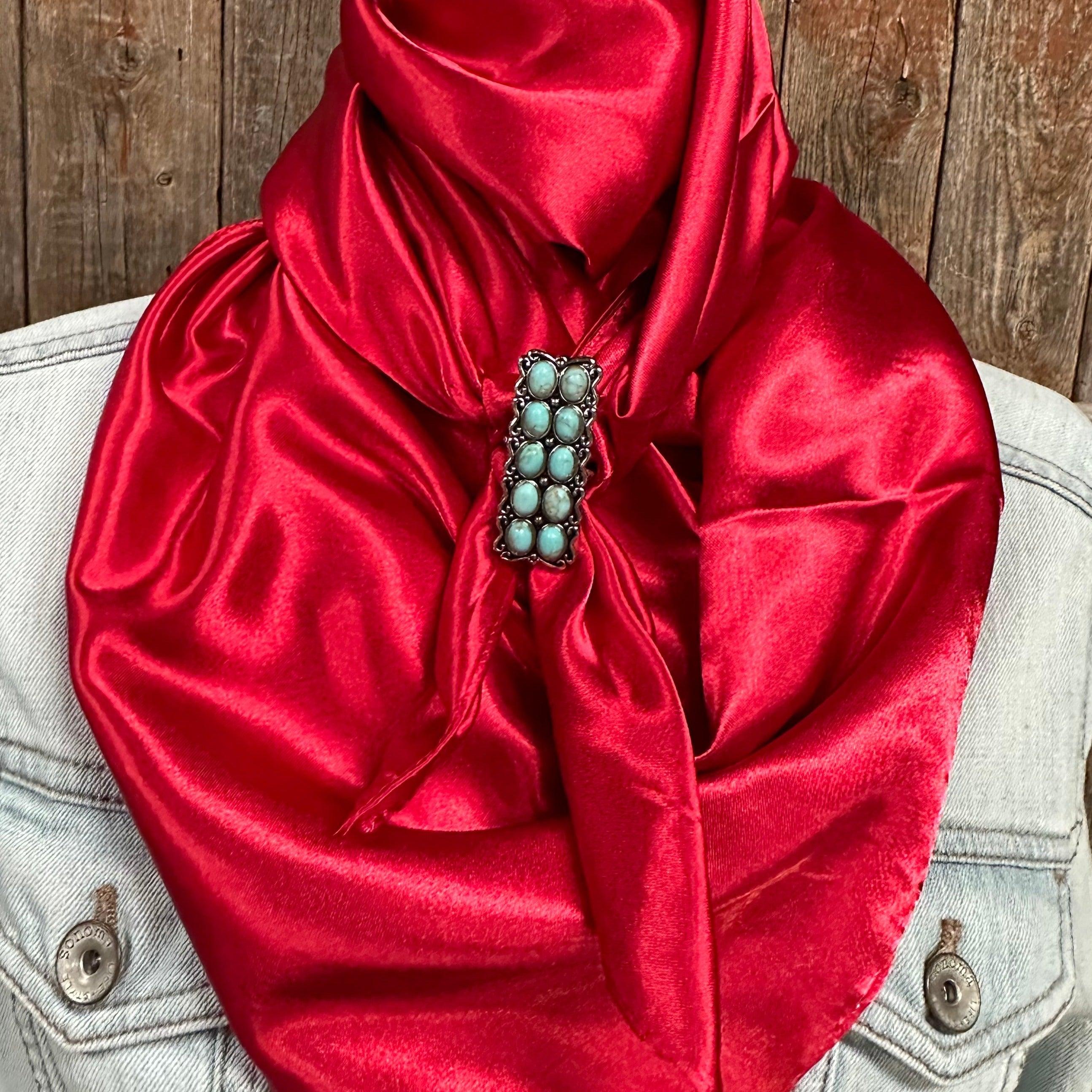 35X35" Solid Electric Red Wild Rag/Scarf - W216 Slide WRSC10E - RODEO DRIVE