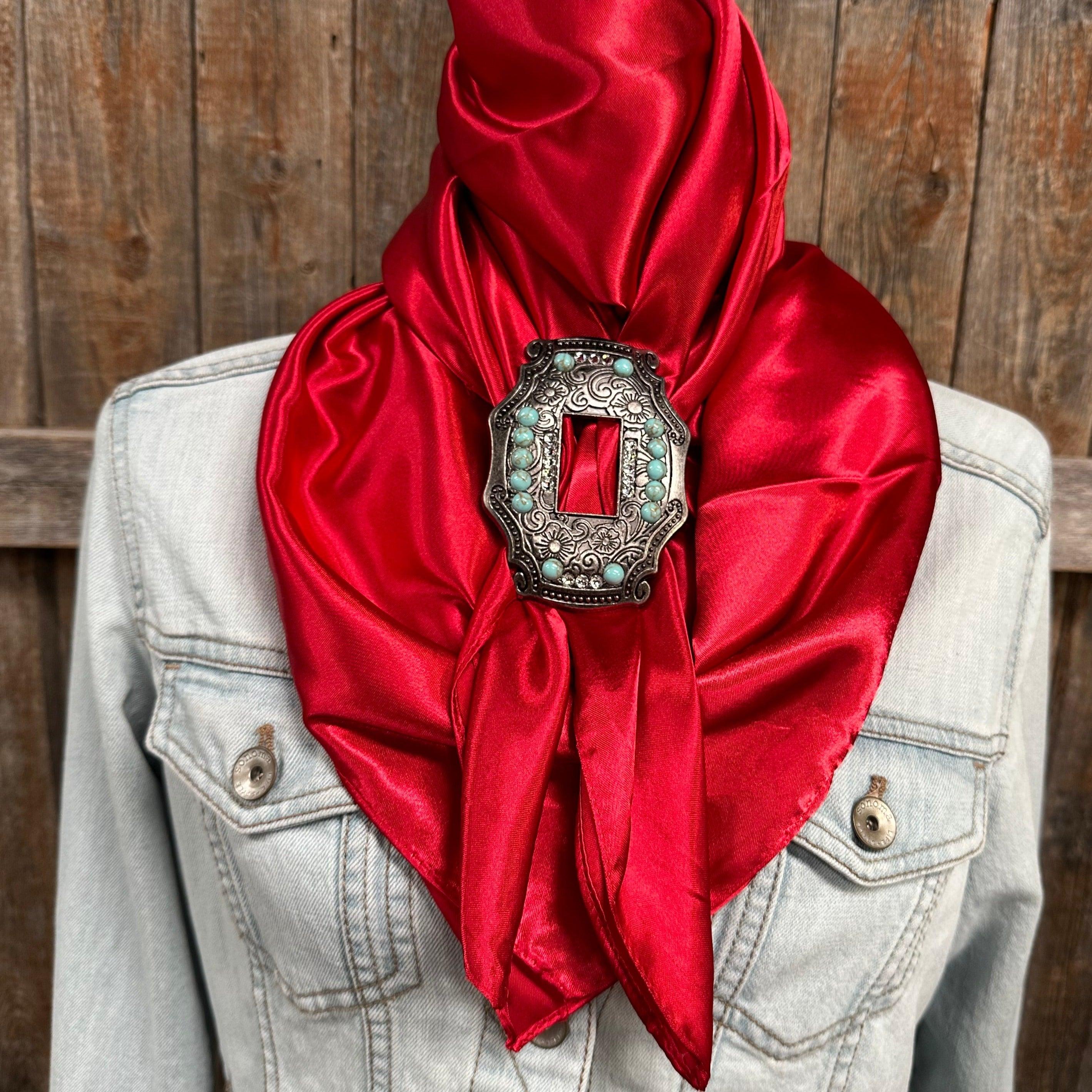 35X35" Solid Electric Red Wild Rag/Scarf - SASTQCL Slide WRSC10G - RODEO DRIVE