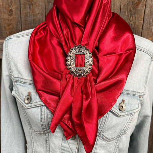 35X35" Solid Electric Red Wild Rag/Scarf - W197B Slide WRSC10H - RODEO DRIVE