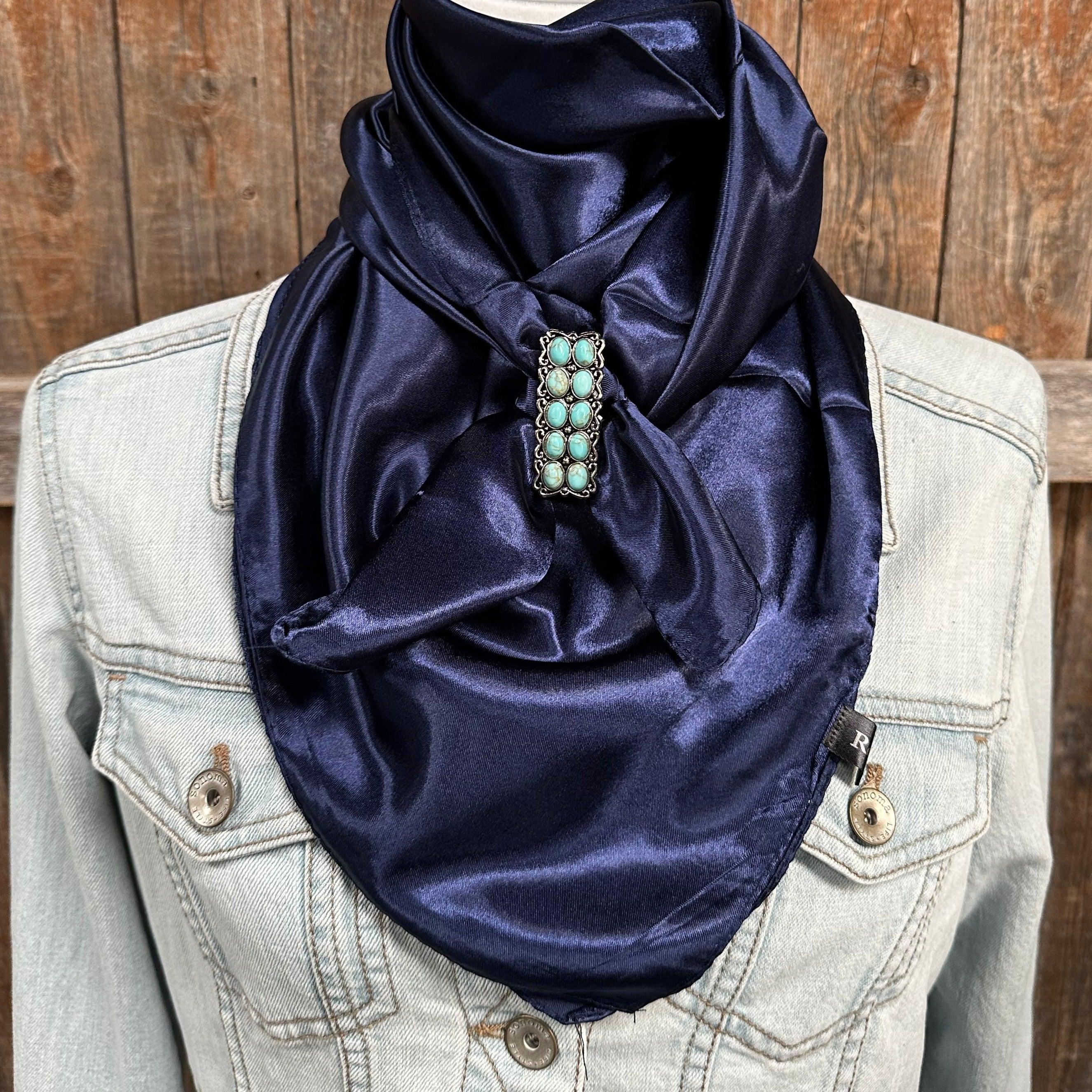 35X35" Solid Dark Blue Wild Rag/Scarf - W216 Slide WRSC9G - RODEO DRIVE