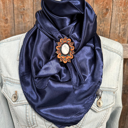 35X35" Solid Dark Blue Wild Rag/Scarf - R110CABWT Slide WRSC9E - RODEO DRIVE