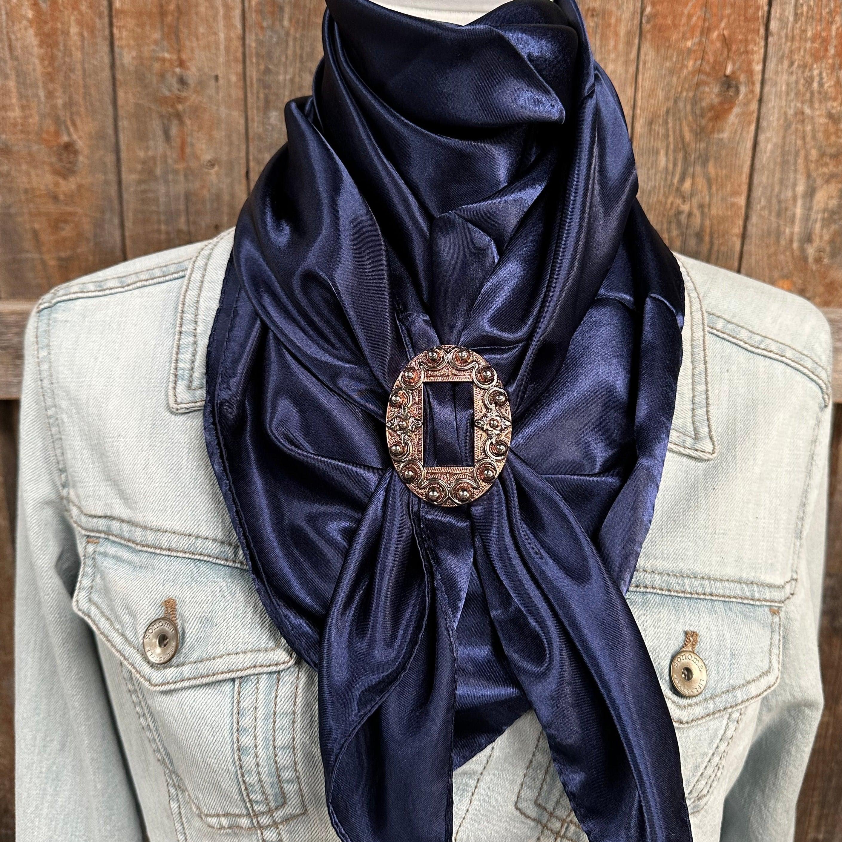 35X35" Solid Dark Blue Wild Rag/Scarf - W184B Slide WRSC9H - RODEO DRIVE