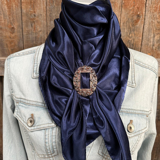 35X35" Solid Dark Blue Wild Rag/Scarf - W184B Slide WRSC9H - RODEO DRIVE
