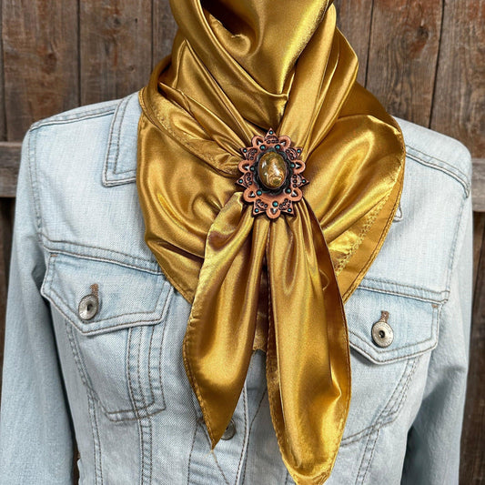 35X35" Solid Mustard Yellow Wild Rag/Scarf - R110CABSG Slide WRSC19D - RODEO DRIVE