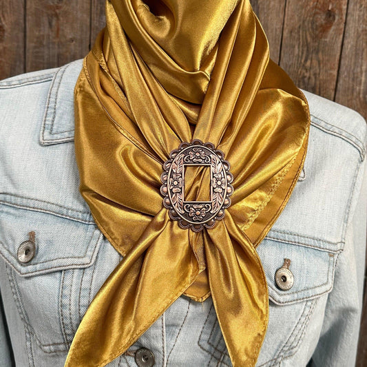 35X35" Solid Mustard Yellow Wild Rag/Scarf - W197B Slide WRSC19E - RODEO DRIVE
