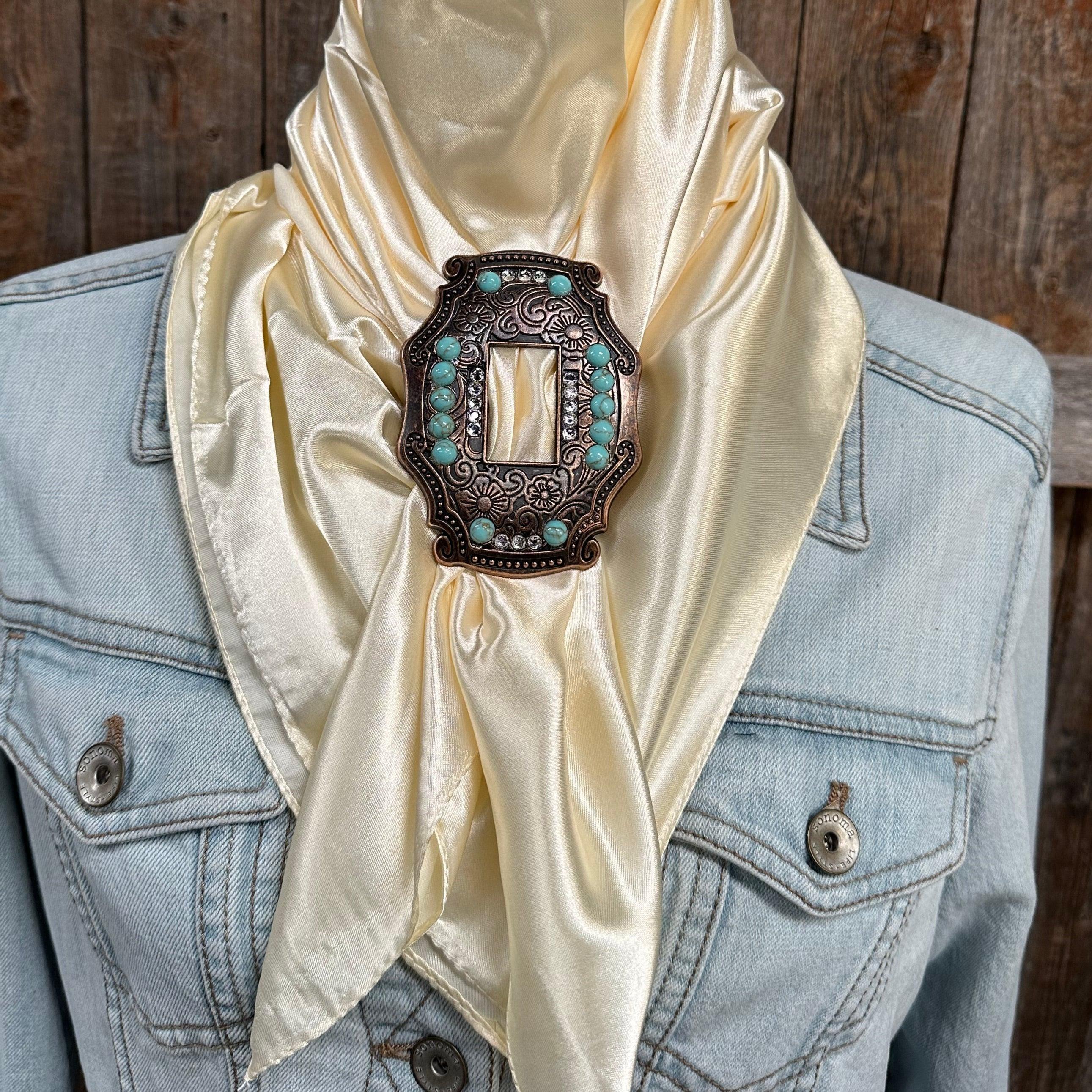 35X35" Solid Cream Wild Rag/Scarf - SCOTQCL Slide WRSC11C - RODEO DRIVE