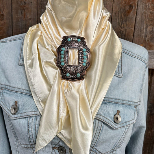 35X35" Solid Cream Wild Rag/Scarf - SCOTQCL Slide WRSC11C - RODEO DRIVE