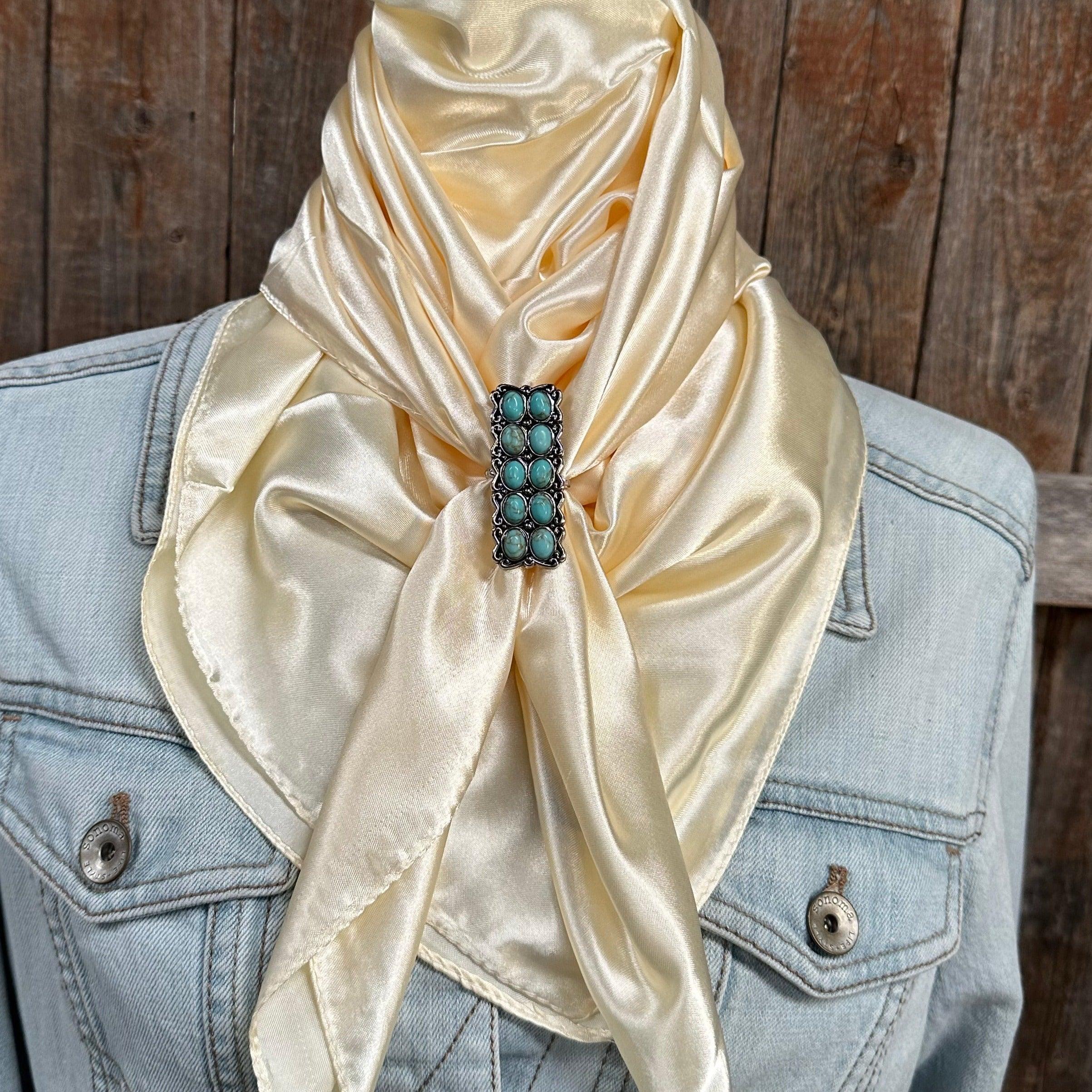 35X35" Solid Cream Wild Rag/Scarf - W216 Slide WRSC11I - RODEO DRIVE