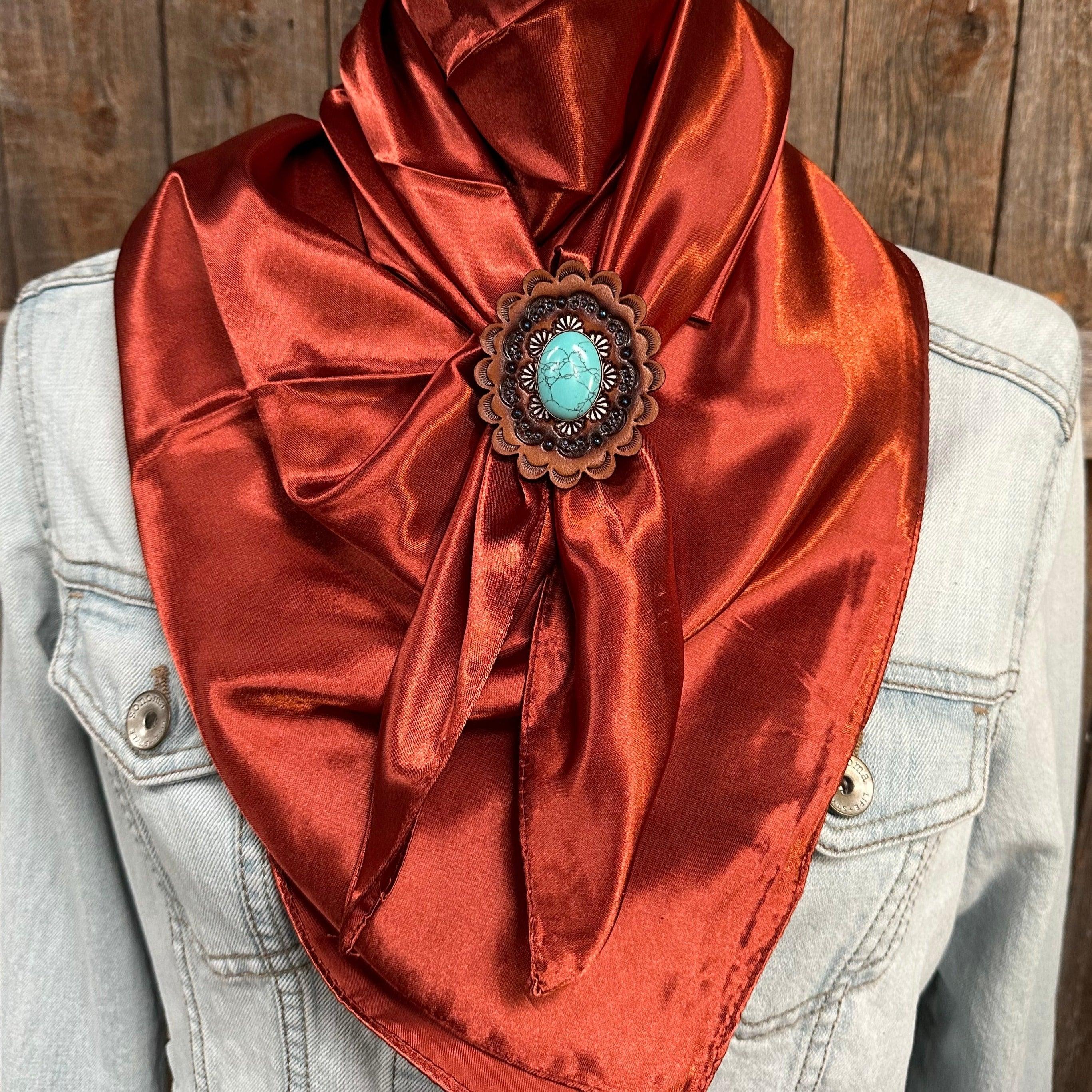 35X35" Solid Rust Wild Rag/Scarf - R102CABTQ Slide WRSC16F - RODEO DRIVE