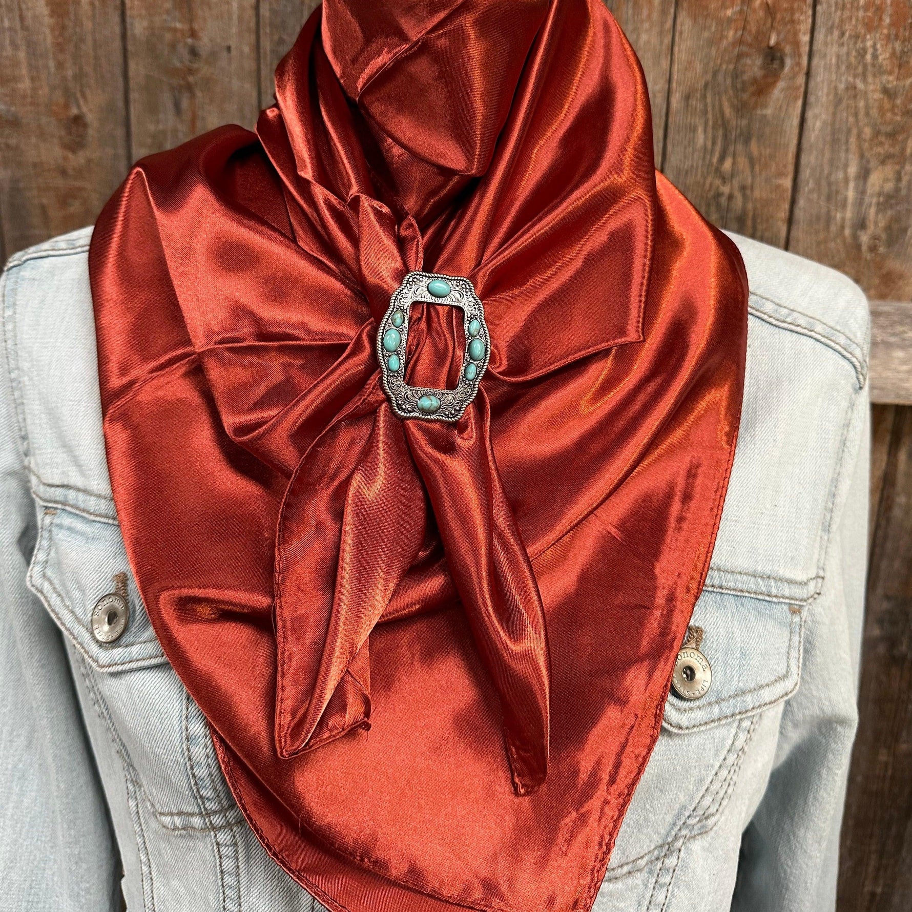 35X35" Solid Rust Wild Rag/Scarf - W198B Slide WRSC16H - RODEO DRIVE