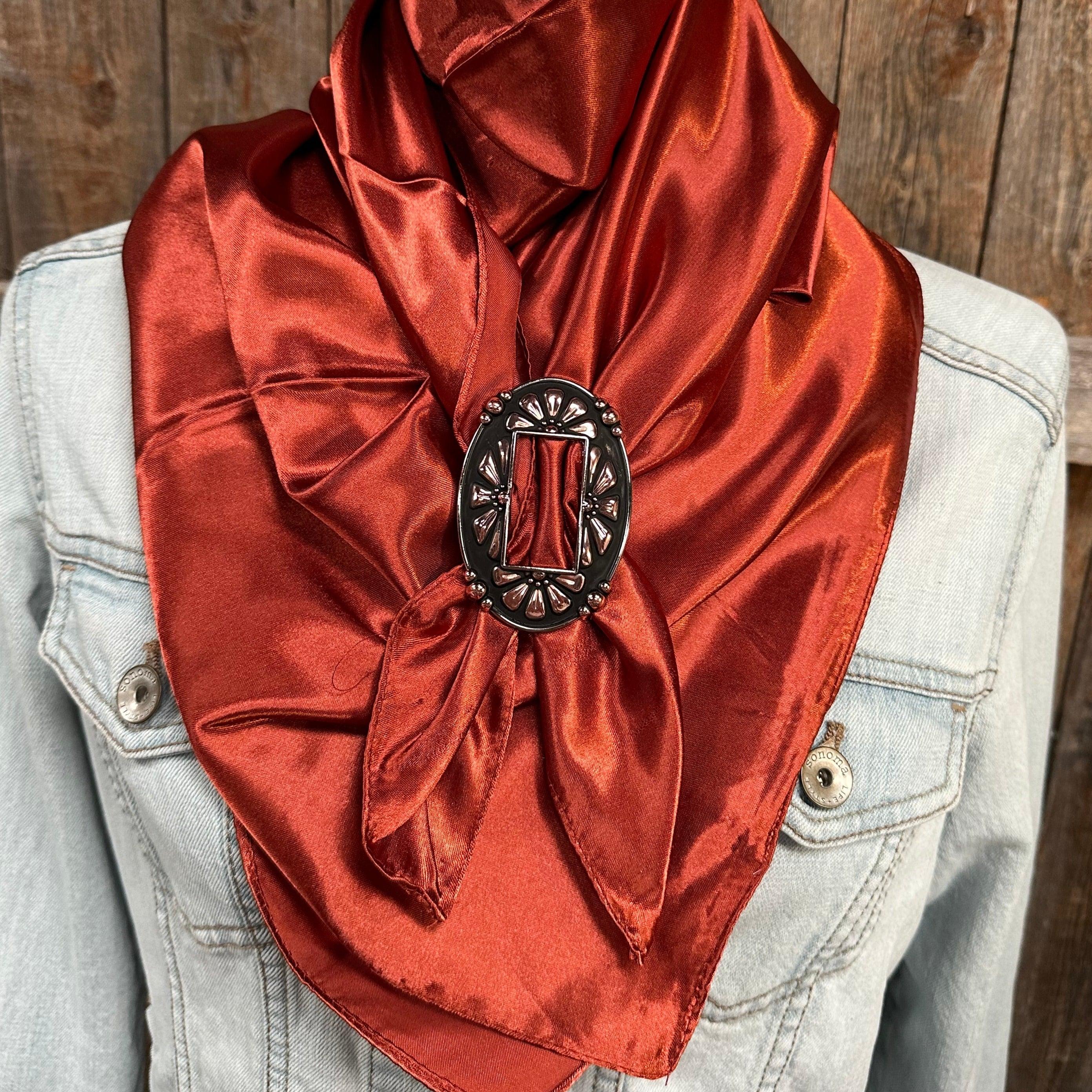 35X35" Solid Rust Wild Rag/Scarf - W196B Slide WRSC16I - RODEO DRIVE