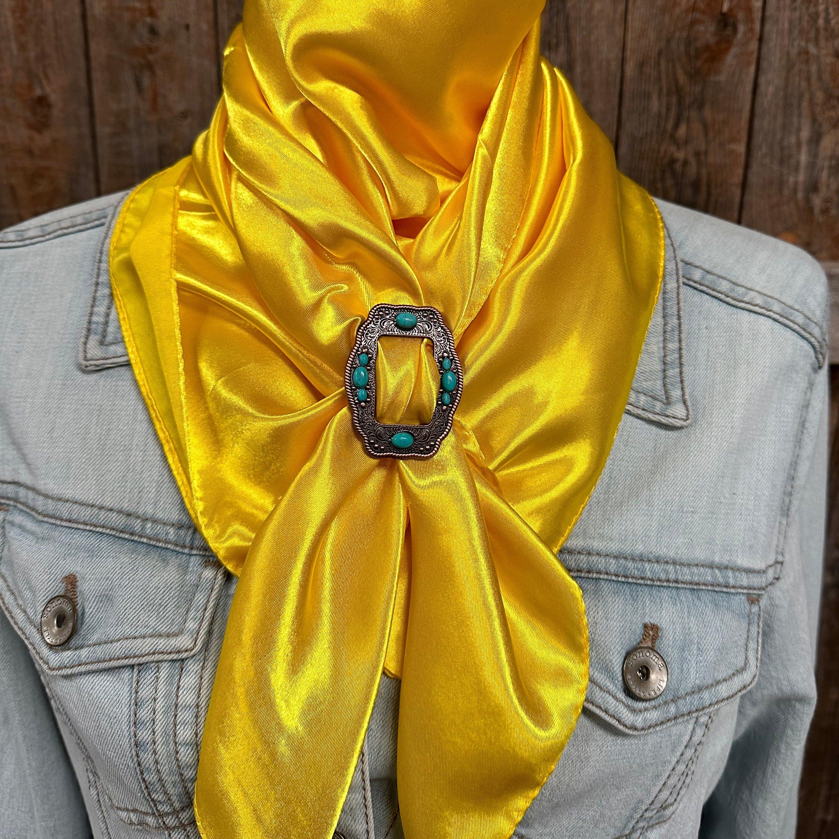 35X35" Solid Yellow Wild Rag/Scarf - W195B Slide WRSC23A - RODEO DRIVE