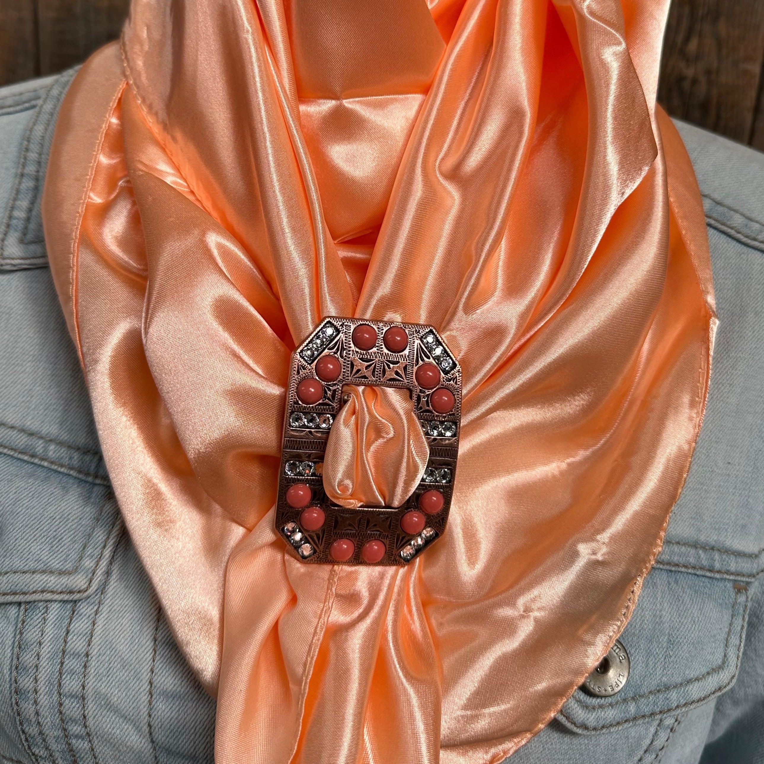 35X35" Solid Peach Wild Rag/Scarf -CONCCOCL Slide WRSC25H - RODEO DRIVE