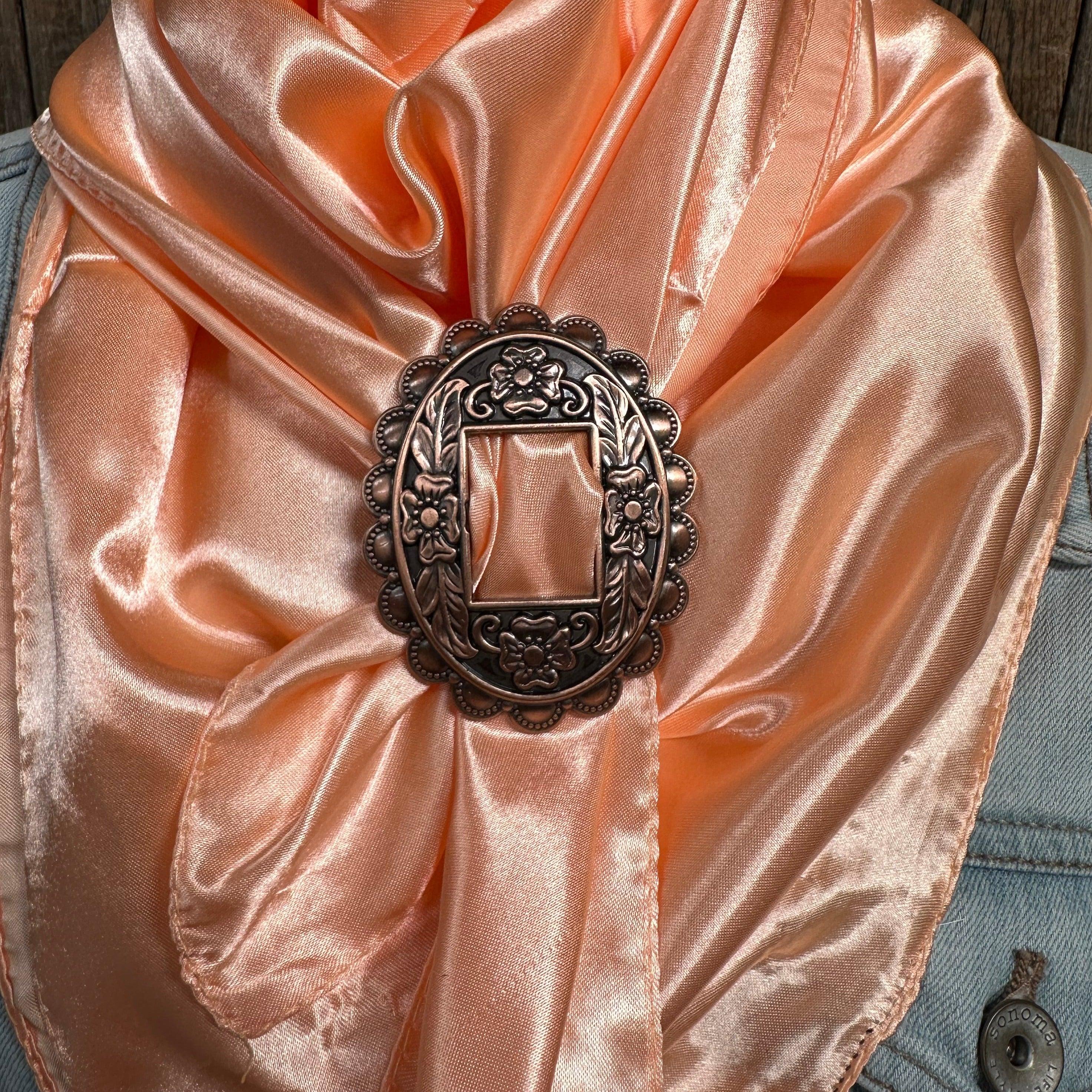 35X35" Solid Peach Wild Rag/Scarf -W197B Slide WRSC25I - RODEO DRIVE