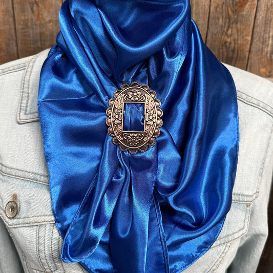 35X35" Solid Electric Blue Wild Rag/Scarf - W197B Slide WRSC17E - RODEO DRIVE