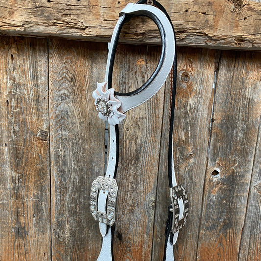 White Floral One Ear & Breastcollar Tack Set #OEBC440 - RODEO DRIVE