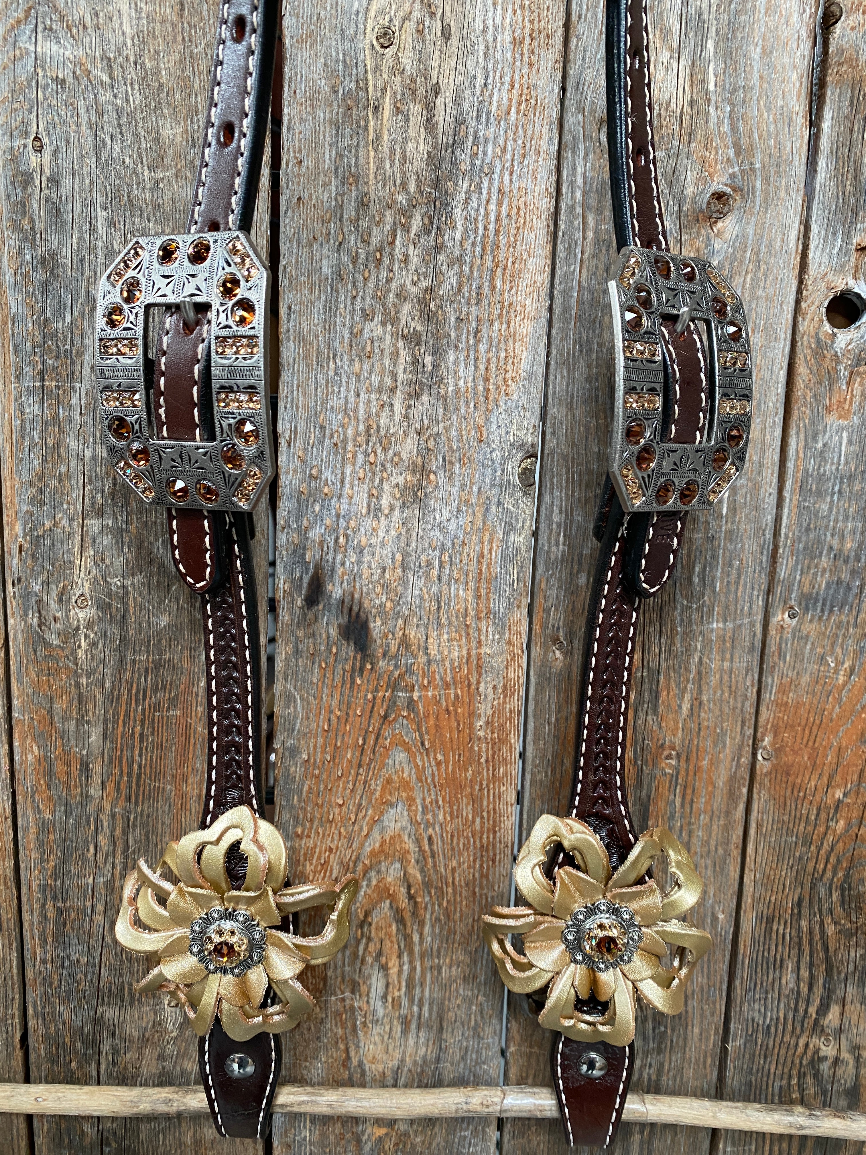 Dark Oil Gold One Ear & Breastcollar #OEBC423 - RODEO DRIVE