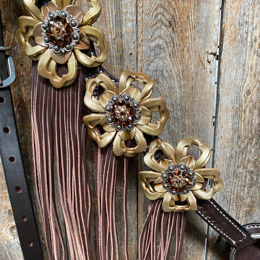 Dark Oil Gold One Ear & Breastcollar #OEBC423 - RODEO DRIVE