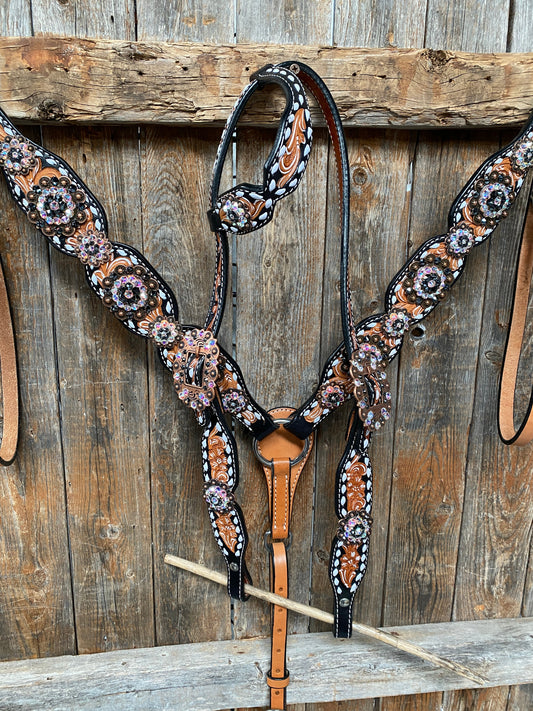 Browband/One Ear & Breastcollar Set #BBBC413 - RODEO DRIVE