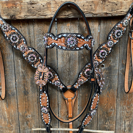 Browband/One Ear & Breastcollar Set #BBBC413 - RODEO DRIVE