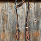 Brown Leaf Scalloped Turquoise Blossom One Ear Headstall #OE313 - RODEO DRIVE