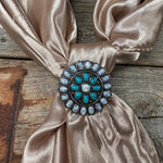 Blue and White Western Wild Rag Slide #WRSW212 - RODEO DRIVE