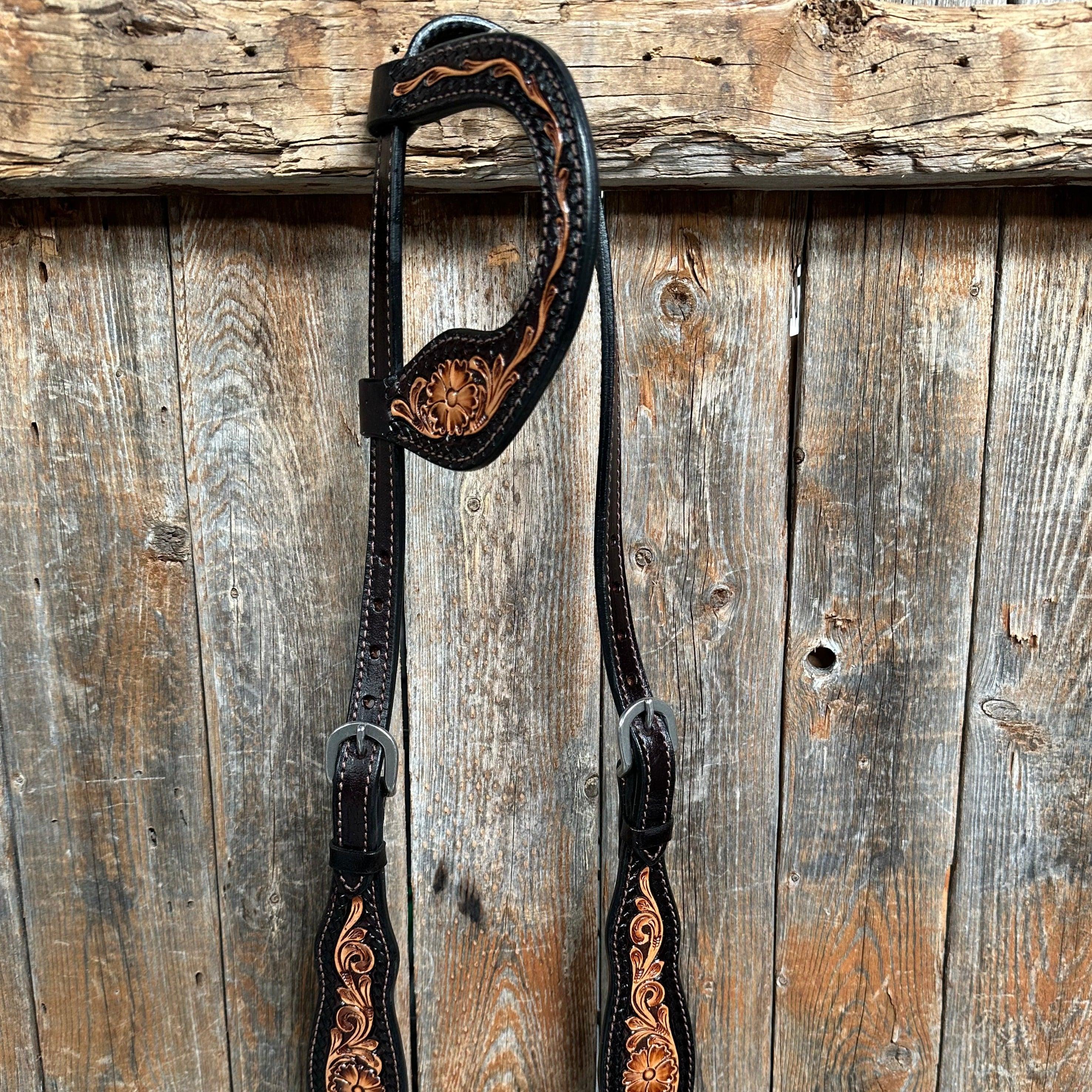 Two Tone Floral Headstall/Breastcollar Set - RODEO DRIVE