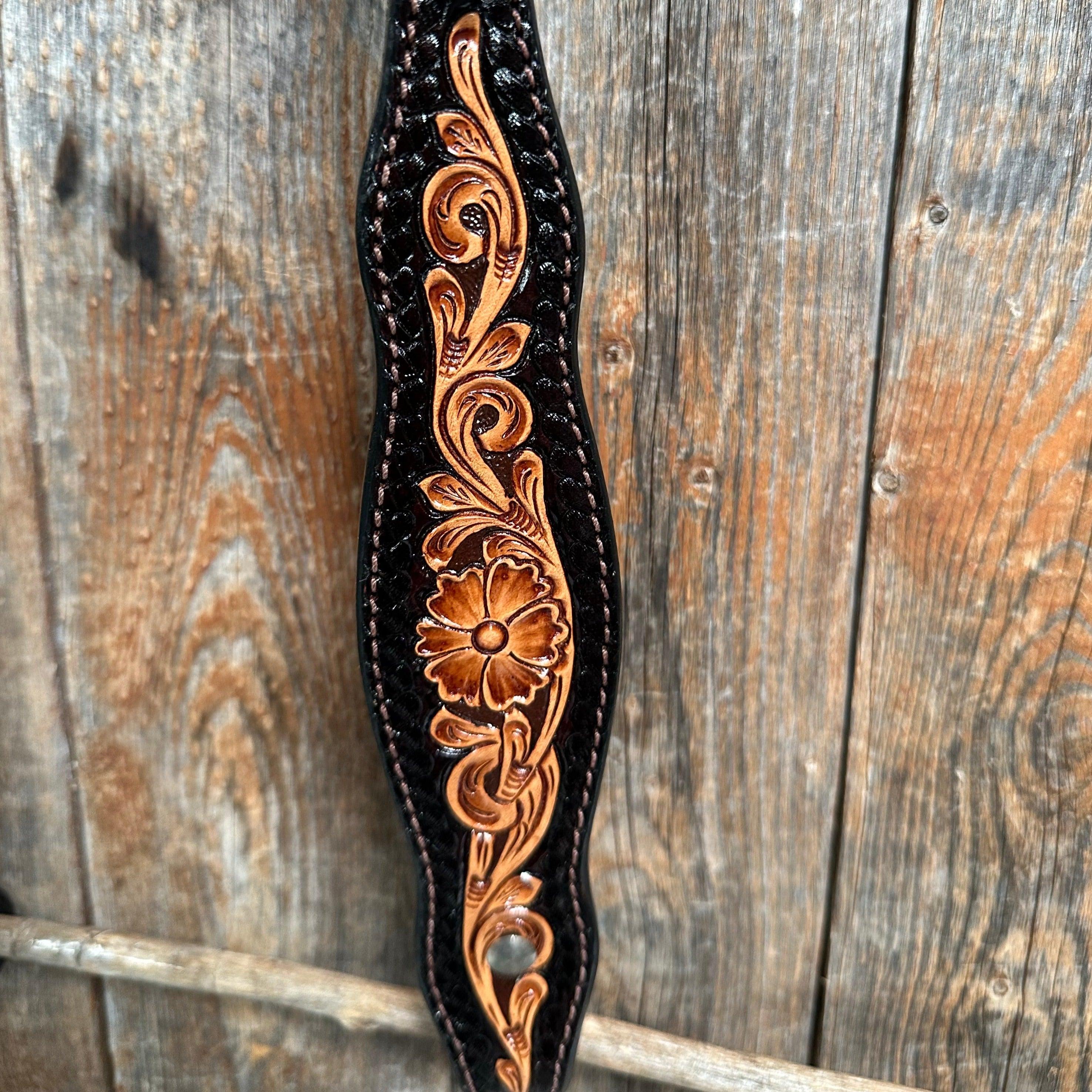 Two Tone Floral Headstall/Breastcollar Set - RODEO DRIVE