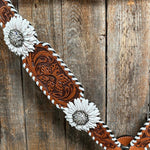 Light Oil Whipstitch White Daisy One Ear/ Breastcollar #OEBC519 - RODEO DRIVE