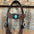 Dark Oil Hand Painted Turquoise Browband/ Breastcollar #BBBC524 - RODEO DRIVE