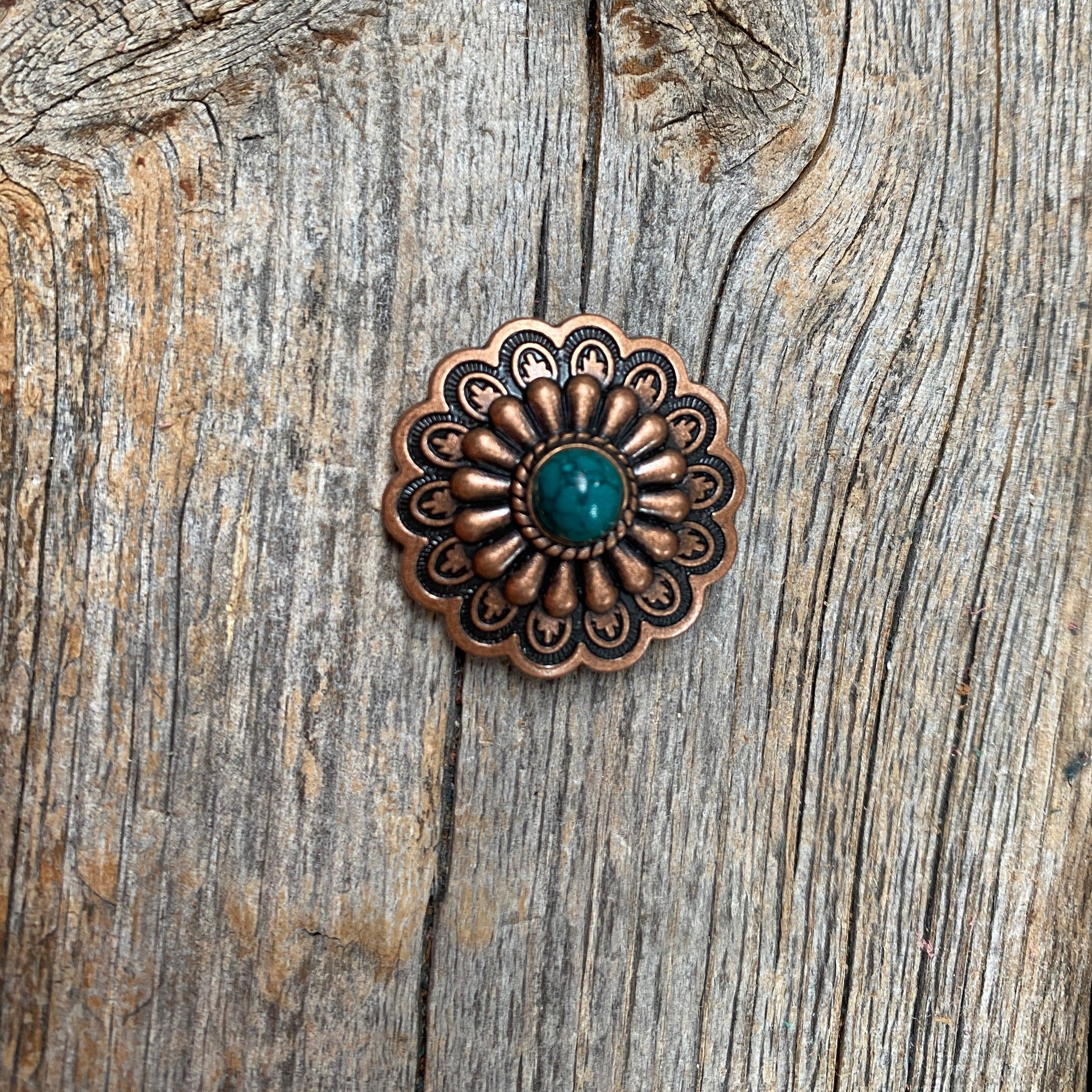 Copper Turquoise Concho 1" W103S - RODEO DRIVE