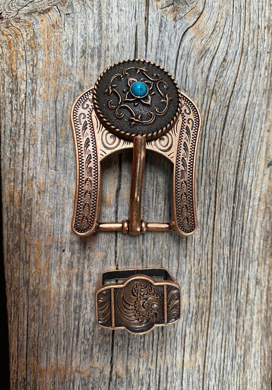 Copper Turquoise Concho Buckle Adapter W180COBA - RODEO DRIVE