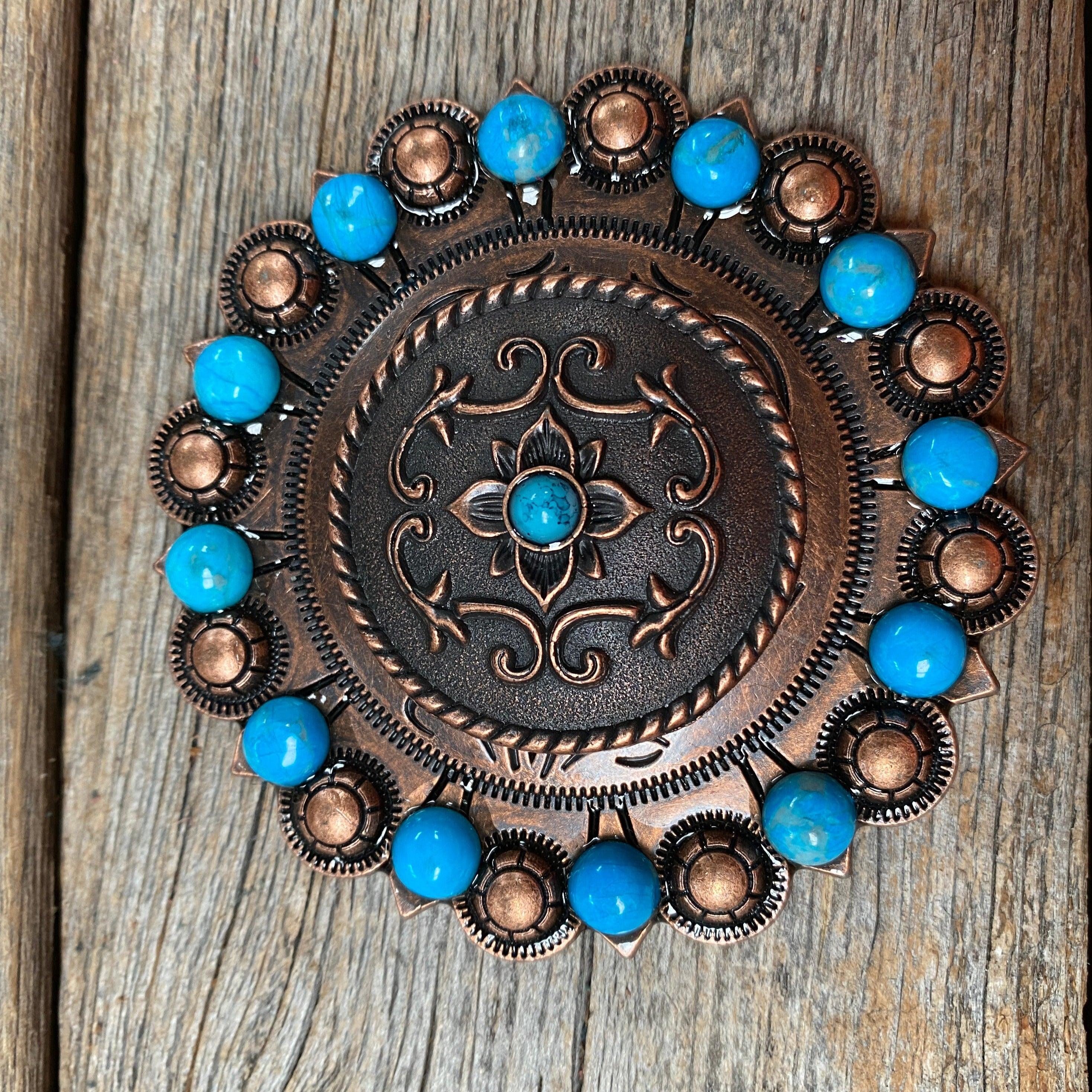 Copper Turquoise Concho Berry Jacket #BJW180L - RODEO DRIVE