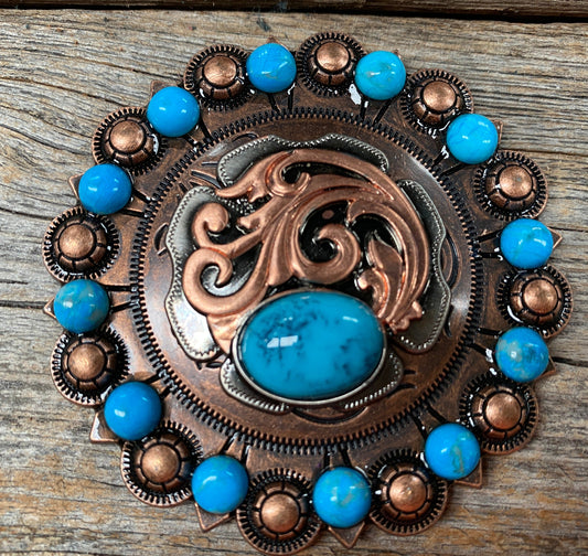 Copper Turquoise Howlite Berry Jacket #BJW121L - RODEO DRIVE