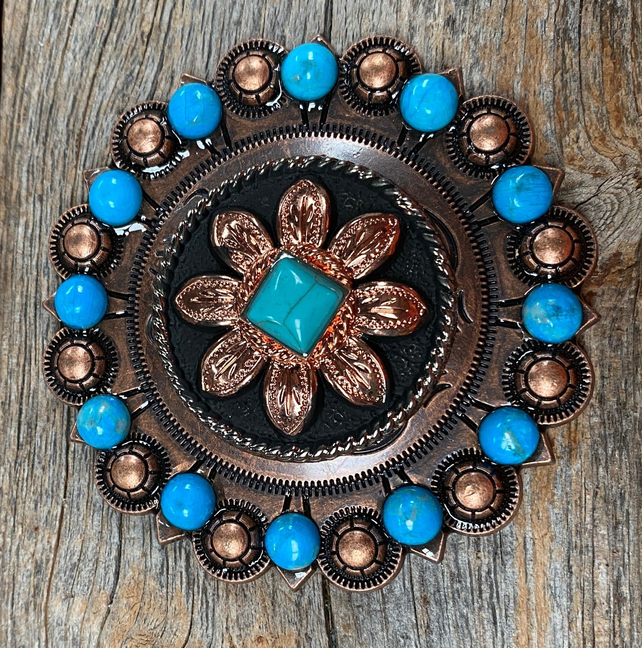 Copper Turquoise Sunflower Berry Jacket #BJW188L - RODEO DRIVE