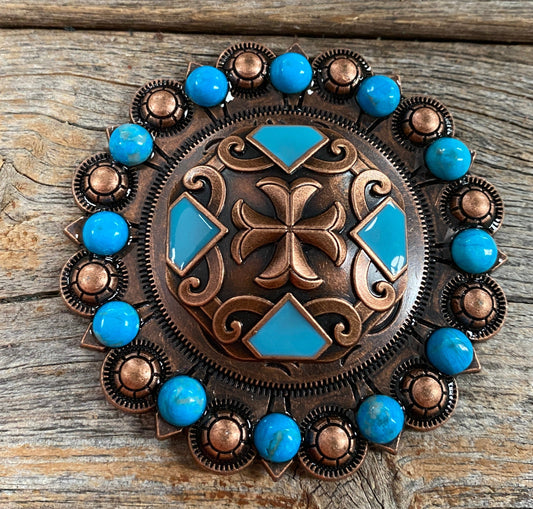Copper Turquoise Concho Berry Jacket #BJW104L - RODEO DRIVE