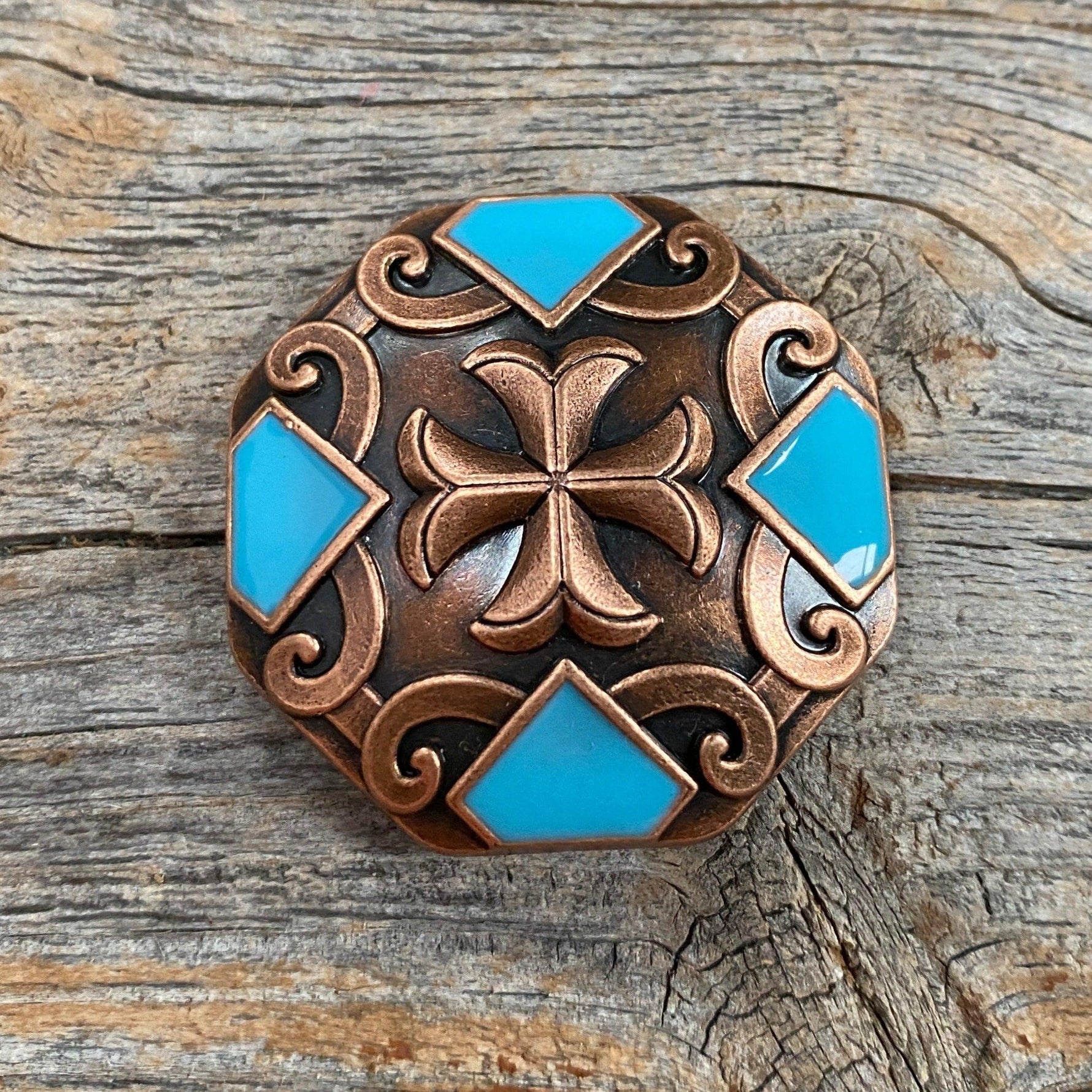 Copper Turquoise Concho 1.5" W104L - RODEO DRIVE