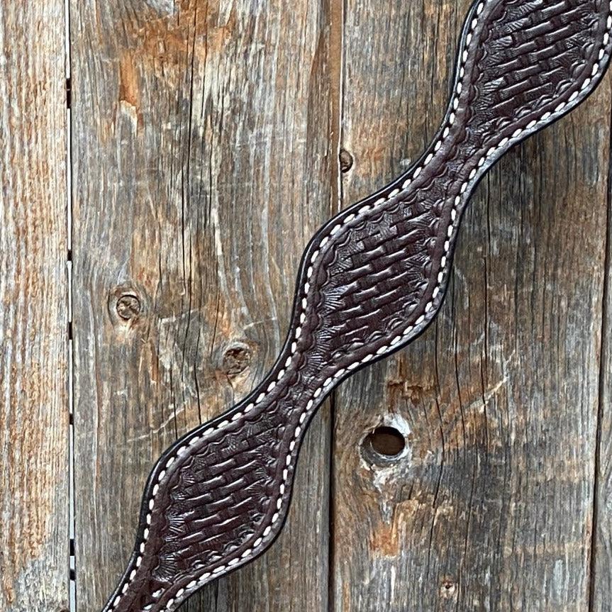 Basketweave Scalloped Dark Oil Breastcollar - RODEO DRIVE