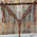 Basketweave Scalloped Medium Oil Breastcollar - RODEO DRIVE