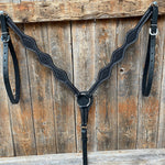 Basketweave Scalloped Black Breastcollar - RODEO DRIVE