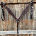 Floral Tooled Dark Oil Breastcollar - RODEO DRIVE