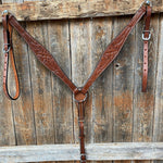 Floral Tooled Medium Oil Breastcollar - RODEO DRIVE