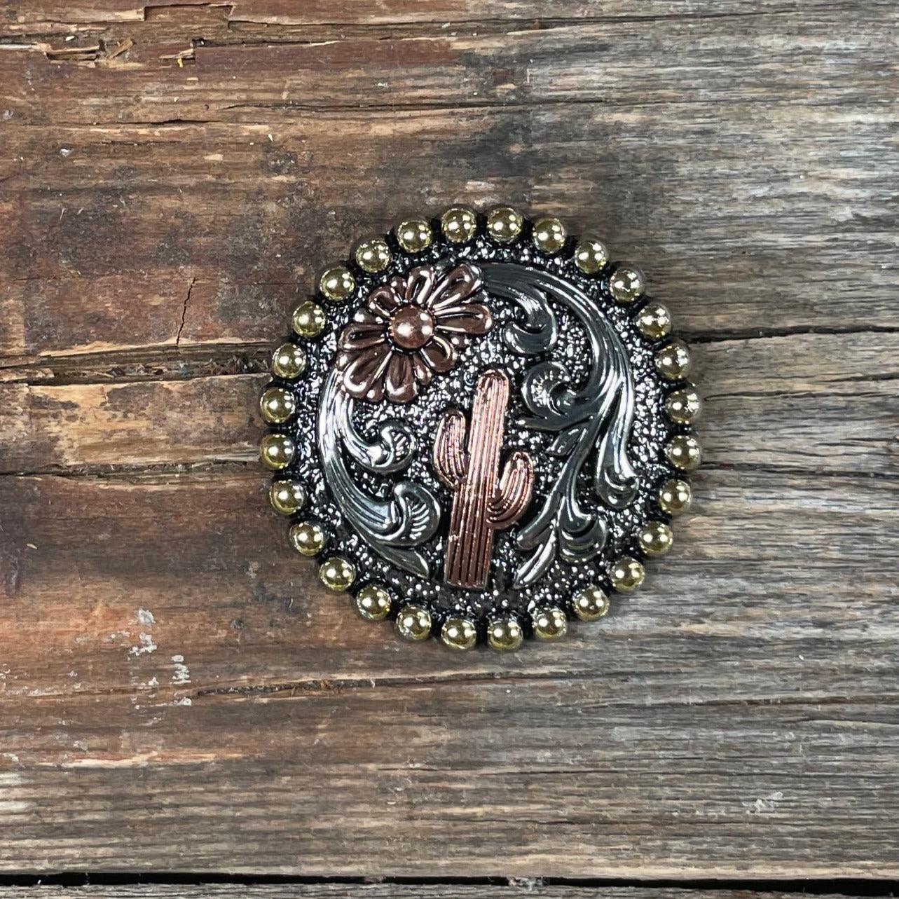 Cactus and Flower Concho 1.5" W219L - RODEO DRIVE