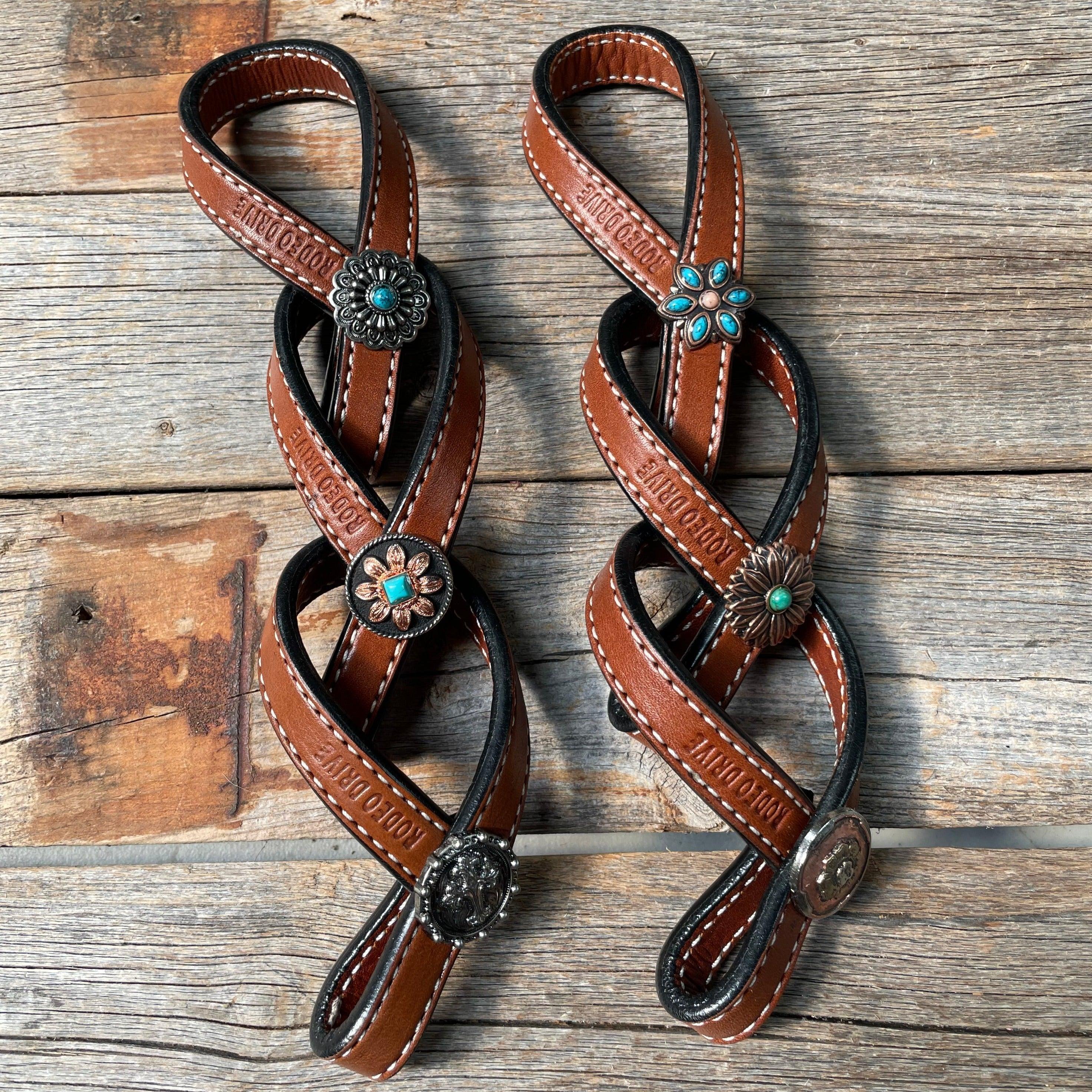 Western Medium Oil Rustic Tie Down Keepers - RODEO DRIVE