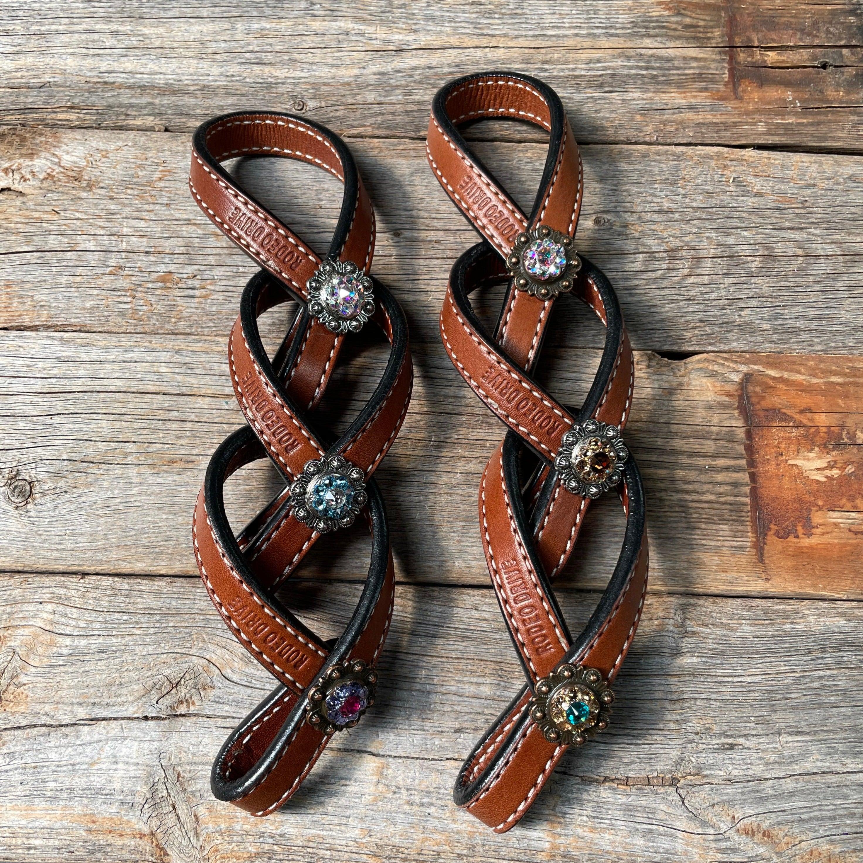 Crystal Medium Oil Rustic Tie Down Keepers - RODEO DRIVE