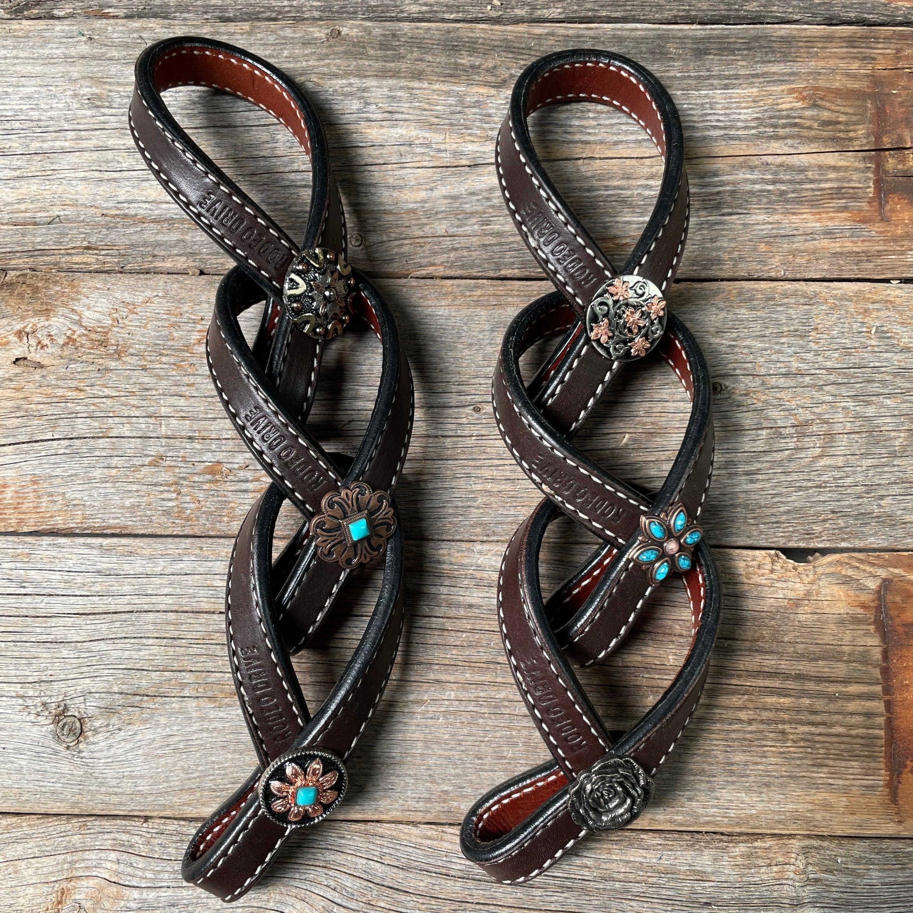 Western Dark Oil Rustic Tie Down Keepers - RODEO DRIVE
