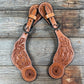 Light Oil Floral Tooled Spur Straps - RODEO DRIVE