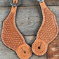 Light Oil Basketweave Tooled Spur Straps - RODEO DRIVE