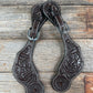 Dark Oil Floral Tooled Spur Straps - RODEO DRIVE